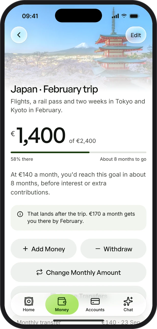 Japan goal page with a photo header