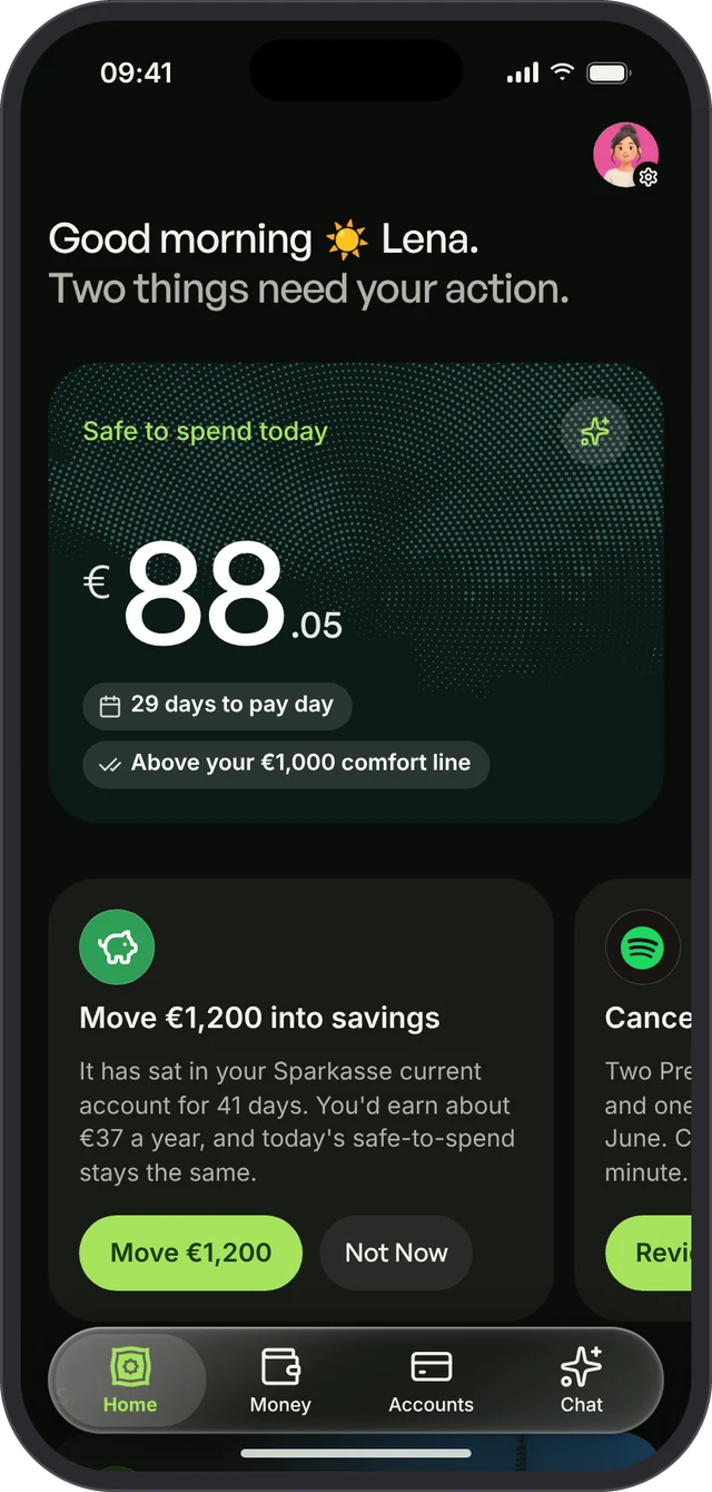 Home in dark mode
